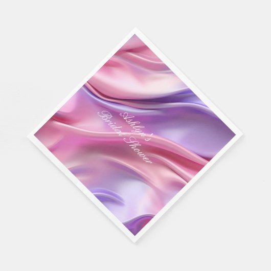 プリティー ドリーミー ピンク パープル ブライダル シャワー スタンダードランチョンナプキン (角)