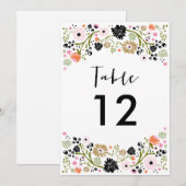 プリティー ブーケ 結婚式 テーブル ナンバー インビテーション (正面/裏面)