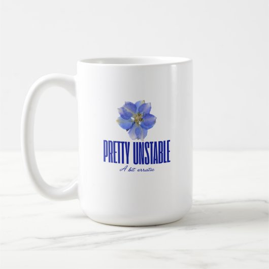 プリティ・アンストable: ブルー・フローラル・ステートメントTシャツ コーヒーマグカップ (左)