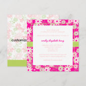 プリティ・イン・ピンク ガーデン ベイビーシャワー 招待状 (正面/裏面)