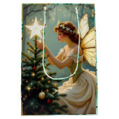 プリティ エンチャンテッド エンジェル フェアリー クリスマス ミディアムペーパーバッグ (裏面)