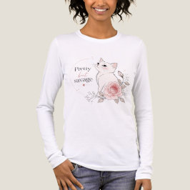 プリティ・バット・サベージ ホワイトキャット ローズ Tシャツ