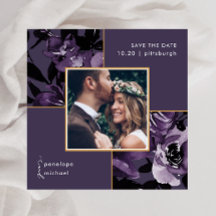 プリティ パープル フローラル フォト ウェディング