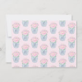 プリティ ピンク ピオニー ジンジャージャー ブライダルシャワー サンキューカード (裏面)