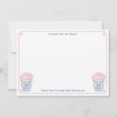 プリティ ピンク ピオニー ジンジャージャー ブライダルシャワー サンキューカード (正面)