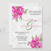 プリティ・ピンク・フローラル・ウェディング・招待状 招待状 (正面)