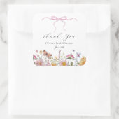 プリティ ピンク ボウ ワイルドフラワー ブライダル シャワー フェイバー タグ (バッグ)