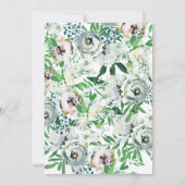 プリティ フローラル ゴアッシュ ボホ フラワー キュート ベイビー シャワー 招待状 (裏面)