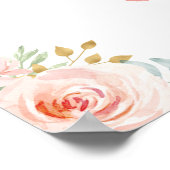 プリティ ブラッシュ ウォーターカラー ローズ ベビーシャワー パーティ ポスター (角)