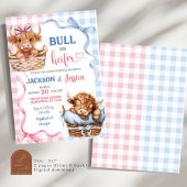 プリティ・ブルまたはヘイファーハイランドカウの性別発表 招待状