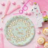 プリティ ヴィンテージ フローラル デイジー シャビー シック ペーパープレート (パーティー)