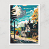プリトロキスコットランドヴィンテージ旅行イラストレーション ポストカード (正面)