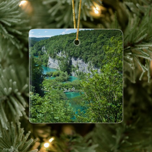 プリトヴィツレイククロアチア景観写真 セラミックオーナメント (ツリー)