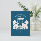 プリトヴィツレイクスナショナルパークホワイトデザイン ポストカード (スタンド正面)