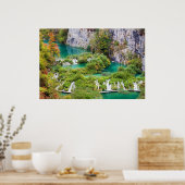 プリトヴィツレイクス国立公園の滝 ポスター (キッチン)