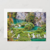 プリトヴィツレイクス国立公園の滝 ポストカード (正面/裏面)