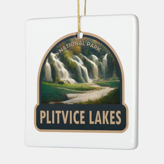 プリトヴィツレイクズナショナルパーククロアチアワーターカラー セラミックオーナメント (左)