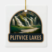 プリトヴィツレイクズナショナルパーククロアチアワーターカラー セラミックオーナメント (裏面)
