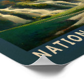 プリトヴィツレイクズナショナルパーククロアチアワーターカラー ポスター (角)