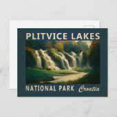 プリトヴィツレイクズナショナルパーククロアチアワーターカラー ポストカード (正面/裏面)