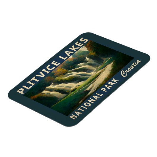 プリトヴィツレイクズナショナルパーククロアチアワーターカラー マグネット (左側)