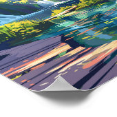 プリトヴィツレイクズナショナルパーククロアチア旅行アート ポスター (角)