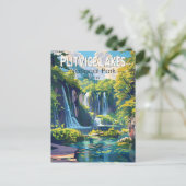 プリトヴィツレイクズナショナルパーククロアチア旅行アート ポストカード (スタンド正面)