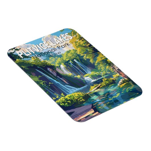 プリトヴィツレイクズナショナルパーククロアチア旅行アート マグネット (右側)