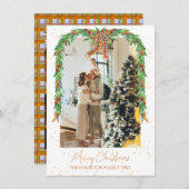 プリドオレンジボウガーランド5写真クリスマス シーズンカード (正面/裏面)