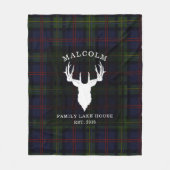 プリドクランマルコムタータンチェックファミリーレイクハウス フリースブランケット (正面)