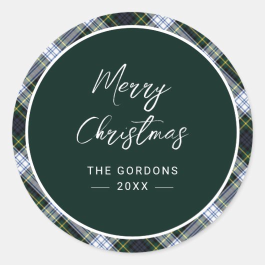プリドグリーンクラン素朴ゴードンタータンチェック ラウンドシール (正面)