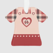 プリドドドレスピンクピナフォアパーソナライズされたイチゴリ オーナメント (正面)