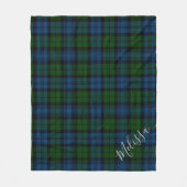 プリドパーソナライズされたクランキャンベル軍隊タータンチェック フリースブランケット (正面)