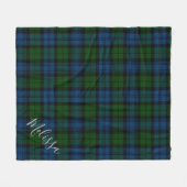 プリドパーソナライズされたクランキャンベル軍隊タータンチェック フリースブランケット (正面(横))