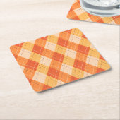 プリドホリデー秋秋サンクスギビングハーベストレア スクエアペーパーコースター (アングル)