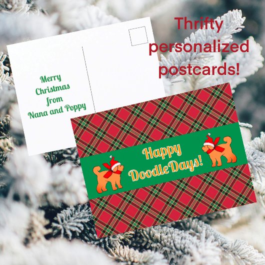 プリドードルゴールデンイエロードッグパーソナライズされた シーズンポストカード