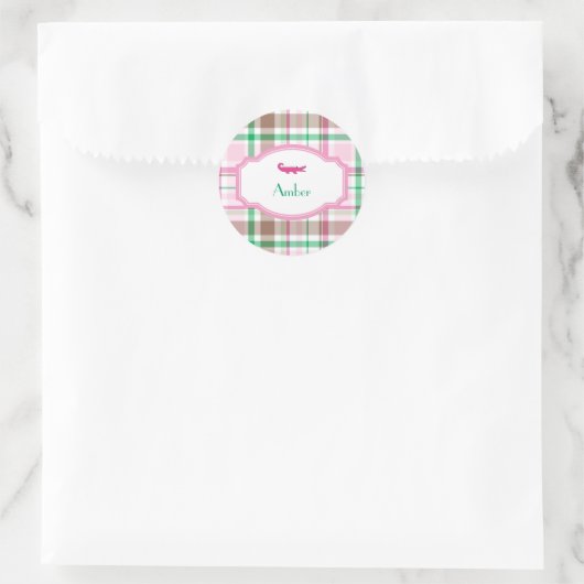 プリド名門私立校風のアリゲーターリリーシャワー誕生日 ラウンドシール (バッグ)