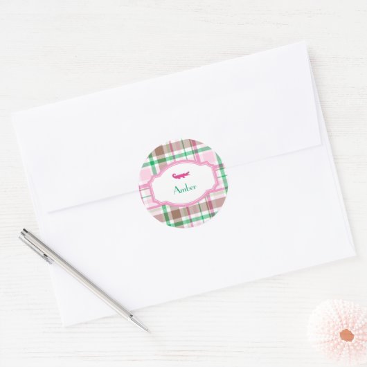 プリド名門私立校風のアリゲーターリリーシャワー誕生日 ラウンドシール (封筒)