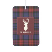 プリド素朴ブルガンディーパープルファミリーネームタータンチェック カーエアーフレッシュナー (正面)