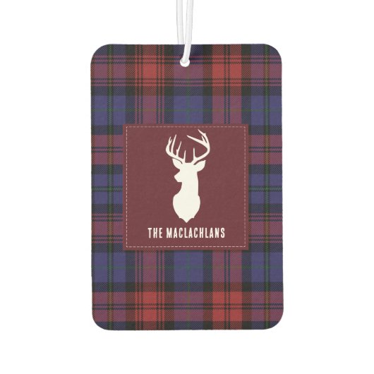 プリド素朴ブルガンディーパープルファミリーネームタータンチェック カーエアーフレッシュナー (裏面)