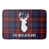 プリド素朴ブルガンディーパープルファミリーネームタータンチェック バスマット (正面)