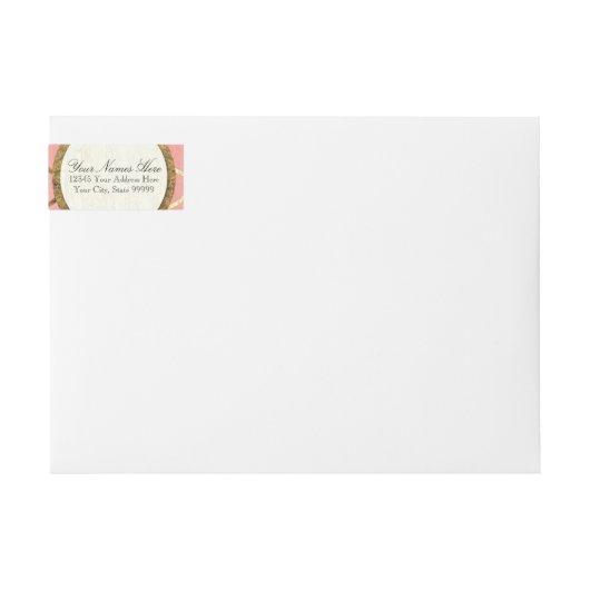 プリプリント差出人住所フェイクアールデコ金箔 ラップアラウンドラベル (正面)