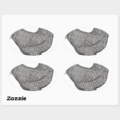 プリマウスロックチキンスケッチ 楕円形シール (シート)