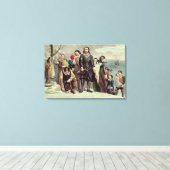 プリマスでの巡礼者の上陸 キャンバスプリント (インサイチュ (ウッドフロア))