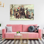 プリマスでの巡礼者の上陸 キャンバスプリント (インサイチュ (リビング))