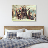 プリマスでの巡礼者の上陸 キャンバスプリント (インサイチュ (寝室))