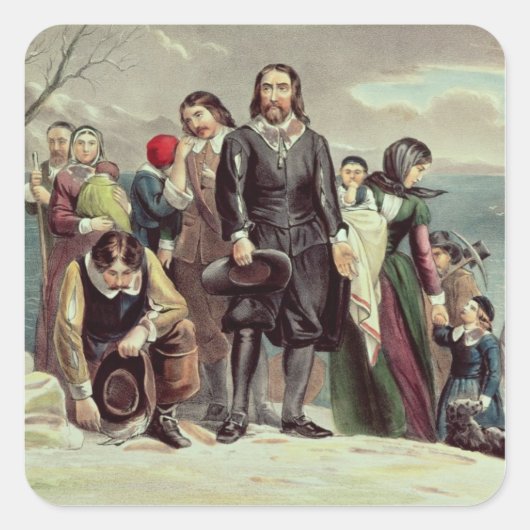 プリマスでの巡礼者の上陸 スクエアシール (正面)