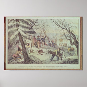 プリマスでの巡礼者の上陸 ポスター