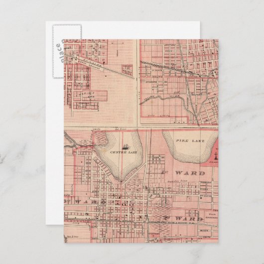 プリマスのピアストンでワルシャワの計画 ポストカード (正面/裏面)