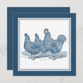 プリマスのロックチキンズアンティークブルールースターヘン 招待状 (正面/裏面)